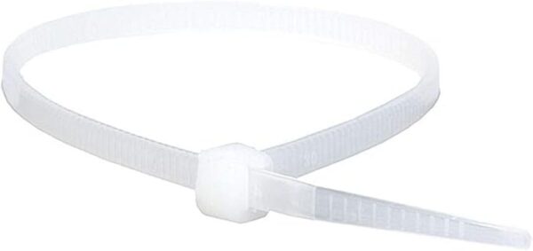 Monoprice Cable Tie 8 inch 40LBS, 100pcs/Pack - White