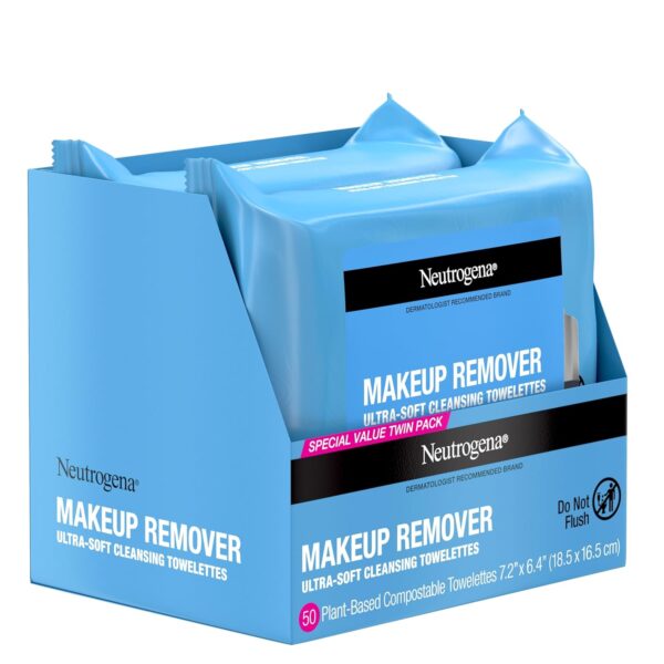 Neutrogena Makeup Remover Wipes, Ultra-Soft Cleansing Facial Towelettes for Waterproof Makeup - Image 2