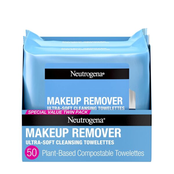 Neutrogena Makeup Remover Wipes, Ultra-Soft Cleansing Facial Towelettes for Waterproof Makeup