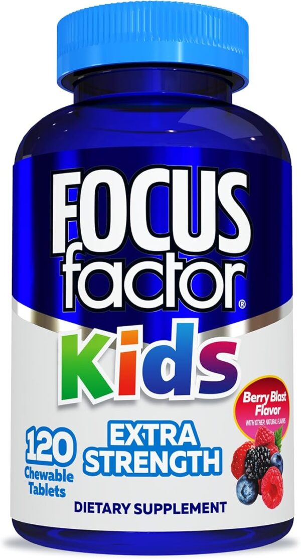 Focus Factor Limited time deal Kids Extra Strength Daily Chewable for Brain Health Support, 120 Count – Vitamins - Quality Formula